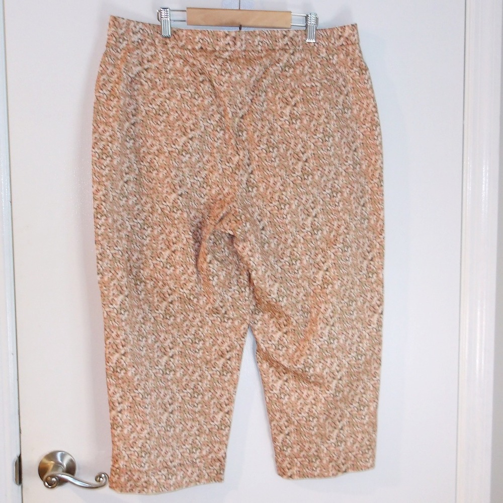 Kim‎ Rogers  Cropped Pants Abstract Print Casual Career Comfort Sz 14 / #6145